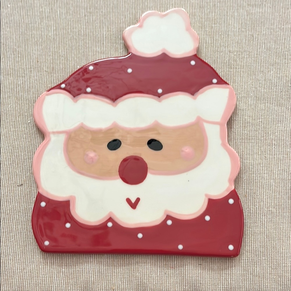 Coton Colors Santa Plate - Red and White